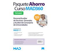 Oposiciones Personal Auxiliar de Servicios Generales y Auxiliar de Conserjería de Universidades. Paquete Ahorro de Libros y Curso MAD360