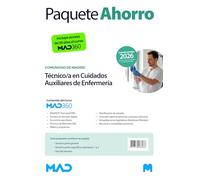 Oposiciones Técnico/a en Cuidados Auxiliares de Enfermería de la Comunidad de Madrid. Paquete Ahorro de Libros y Curso MAD360