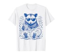 Opossum Bath Water Swimming Ripples Cool Possum Face Camiseta