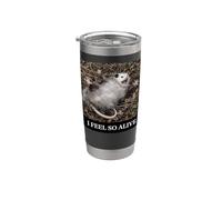 Opossum I Feel So Alive Playing Dead Humor irónico sarcástico Vaso térmico de acero inoxidable de doble pared