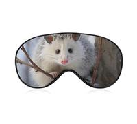 Opossum in Snow - Antifaz para dormir suave y cómoda con correa ajustable, para hombres y mujeres, trabajo, viajes