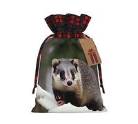 Opossum In Snow - Bolsas de regalo de arpillera con cordón, bolsas de regalo de tela premium, ideales para cualquier ocasión