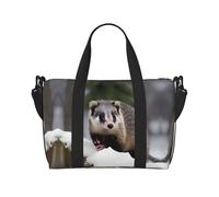 Opossum In Snow - Bolsas de viaje versátiles para artículos personales para mujer, espaciosas bolsas de lona para viajes, bolsas de gimnasio para hombres, Negro -, Talla única