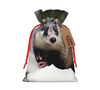 Opossum In Snow Print - Bolsas de regalo de Navidad con cordón de tela, versátiles y versátiles, perfectas para vacaciones y ocasiones especiales