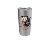Opossum Tattoo Art Possum Lover Traditional Ink Vaso térmico de acero inoxidable de doble pared