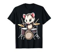 Opossum Tocando Tambores Arte Musical Divertido Camiseta