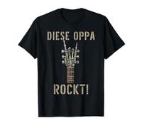 Oppa Rockt! Esqueleto Mano Rock Band Band Guitarra Camiseta