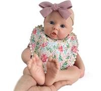 Oppaionaho Muñecas realistas de Silicona de Cuerpo Completo de 46 cm, muñeca renacida Realista con Ojos Abiertos, recién Nacida con Cuerpo Suave y extremidades Flexibles, Pintada