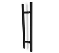 oppali Negro Acero inoxidable 304 Puerta Delantera Tiradores | Inclinado en un ángulo de 45 ° | Redondo T-Bar | 60cm Longitud Total