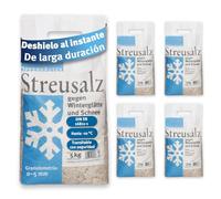 OPPENHÄUSER Sal para deshielo 25kg: deshielo inmediato y duradero, sal para eliminar el hielo y la nieve, streu invernal para aceras, accesos y aparcamientos, grano M, DIN EN 16811-1, premium, 5x5kg