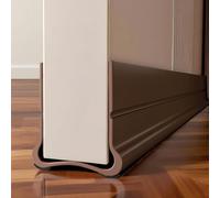 Oppingster 93cm Marrón Burlete Bajo Puerta, Burlete Silicona Puerta Autoadhesivo, para Puertas de 3,5 a 5,5 cm de Grosor y Espacio Inferior de 0,3 a 2,6 cm