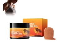 Oppingster Gel autobronceador intensivo de 140 g, guantes incluidos, crema aceleradora del bronceado para uso en solárium y al aire libre, crema aceleradora del bronceado cream