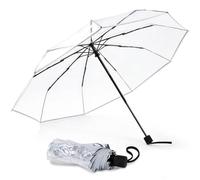 Oppingster Paraguas de Viaje Portátil Transparente, Paraguas Plegable Antiviento para Hombre y Mujer Apertura, Compacto y Fuerte, Paraguas de Viaje a Prueba de Viento Impermeable