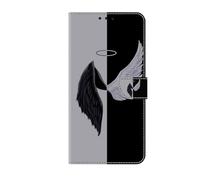 OPPO A16 - Funda protectora magnética a prueba de golpes pintada de piel sintética con tapa para teléfono con tarjetero y función atril para OPPO A16, ala