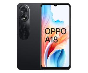 OPPO A18 - Smartphone Libre, 4GB+128GB, Pantalla HD+LCD 6.6", Cámara 8+2+5MP, Android, Batería 5000mAh, Carga 10W - Negro