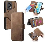 OPPO A38 4G/A18 4G - Funda de piel sintética con tapa para OPPO A38 4G/A18 4G con soporte magnético, ranuras para tarjetas, funda protectora a prueba de golpes para OPPO A38 4G/A18 4G, marrón