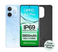 OPPO A5 Pro 4G - Smartphone Libre con IA, 8GB RAM + 256GB, Pantalla 6.67" 90Hz, Cámara 50MP, Batería 5800, Carga Rápida 45W, Versión Española, Funda incluida - Azul