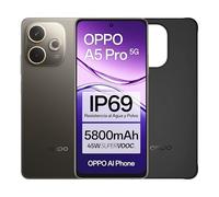 OPPO A5 Pro 5G - Smartphone Libre con IA, 8GB RAM + 256GB, Pantalla 6.67" 120Hz, Cámara 50MP, Batería 5800, Carga Rápida 45W, Versión Española, Funda incluida - Marrón