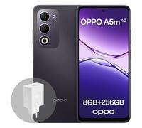 OPPO A5m 4G 8GB RAM + 256GB ROM, Smartphone Desbloqueado con IA, Pantalla de 6,67 Pulgadas y 90 Hz, cámara AF de 50 MP, batería de 6000 mAh, IP65, Midnight Purple (Incluye Cargador SUPERVOOC de 45 W)