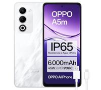 OPPO A5m - Smartphone Libre con IA, 8GB RAM + 256GB, Pantalla 6.67" 90Hz, Cámara 32MP, Batería 6000, Carga Rápida 45W, Versión Española - Blanco