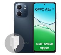 OPPO A5x 4G 4GB RAM + 128GB ROM, Smartphone Desbloqueado con IA, Pantalla de 6,67 Pulgadas y 90 Hz, cámara AF de 32 MP, batería de 6000 mAh, IP65, Midnight Blue (Incluye Cargador SUPERVOOC de 45 W)