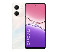 OPPO A5x 4G Smartphone, Batería Grande de 6000mAh, 45W SUPERVOOC Carga Rápida, Cámara Principal de 32MP AI, IP65, Pantalla LCD de 6.67" 90Hz, Snapdragon 6s 4G Gen 1, NFC, Dual SIM, 4GB+128GB, Blanco