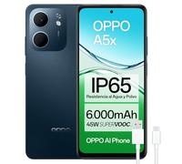 OPPO A5x - Smartphone Libre con IA, 4GB RAM + 128GB, Pantalla 6.67" 90Hz, Cámara 32MP, Batería 6000, Carga Rápida 45W, Versión Española - Azul