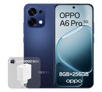 OPPO A6 Pro 5G 8+256GB, Smartphone Android Desbloqueado, Pantalla AMOLED de 6.57" 120Hz, Cámara IA 50+16MP, Batería 6500mAh, Resistencia al Agua IP69, Stellar Black (Incluye Cargador 80W SUPERVOOC)