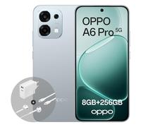 OPPO A6 Pro 5G 8+256GB, Smartphone Android Desbloqueado, Pantalla AMOLED de 6.57" 120Hz, Cámara IA 50+16MP, Batería 6500mAh, Resistencia al Agua IP69, Lunar Titanium (Incluye Cargador 80W SUPERVOOC)