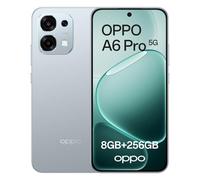OPPO A6 Pro 5G 8GB + 256GB, Smartphone Desbloqueado con IA, Pantalla AMOLED de 6,57 Pulgadas y 120 Hz, cámara AF de 50 MP, batería de 7000 mAh, IP69, Carga SUPERVOOC de 80 W, Lunar Titanium