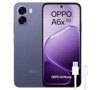 OPPO A6x 5G - Smartphone Libre con IA, 6GB RAM+256GB, Batería 6100 mAh, Pantalla LCD HD+ 120Hz, IP64, Cámara 50MP AI, Dual SIM, Versión Española - Negro