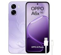 OPPO A6x 5G - Smartphone Libre con IA, 6GB RAM+256GB, Batería 6100 mAh, Pantalla LCD HD+ 120Hz, IP64, Cámara 50MP AI, Dual SIM, Versión Española - Violeta