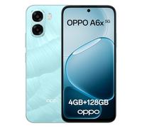 OPPO A6x 5G Teléfono Inteligente Android Liberado, 4+128GB, Pantalla Ultra Brillante 6.75" 120Hz, Cámara Ultra Clara 50MP, 6100mAh, MediaTek Dimensity 6300, Resistencia al Agua IP64, Ice Blue
