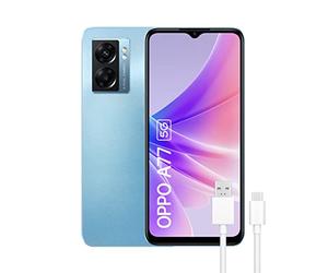 OPPO A77 5G - Teléfono Móvil Libre, 6GB+128GB, Cámara 48+2MP, Smartphone Android, Batería 5000mAh, Batería 5000mAh, Carga Rápida 33W, Dual SIM - Azul