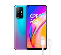OPPO A94 5G + Pack de Regalo (USB 3.1 Type-C) - Smartphone 128GB, 8GB RAM, Dual SIM, Pantalla 6,43”, Cámara 48MP+8MP+2MP+2MP, Batería 4310mAh, Carga Rápida 30W - Azul