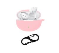 (OPPO Enco Air3 Pro, Pink) For OPPO Enco Air3 Pro Shockproof Case Silicone Anti-Lost Earphone Cover with Buckle