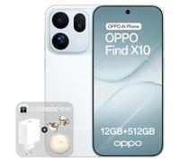 OPPO Find X10 5G Smartphone 512GB 12GB RAM CPH2911 EU Glacier Blue | Chip Dimensity 9600M De 3 nm, Doble Cámara 200 MP, Motor De Color Real LUMO, Batería 7150 mAh, ColorOS 17, Diseño Sin Bordes