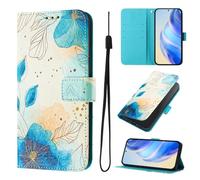 OPPO Find X8 Pro - Funda de piel de primera calidad pintada con función atril y ranuras para tarjetas, compatible con OPPO Find X8 Pro, flor azul