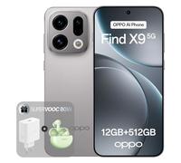 OPPO Find X9 5G 12+512GB, Smartphone liberado con IA, Pantalla ProXDR 6.59" 120Hz, Cámara Hasselblad de 50 MP, 4K Motion, 7025 mAh, IP69, Titanium Grey (Incluye Cargador SUPERVOOC 80W y Enco Air4)