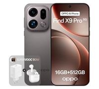 OPPO Find X9 Pro 5G 16+512GB, Smartphone liberado con IA, Pantalla ProXDR 6.78" 120Hz, Cámara Hasselblad de 200 MP, 4K Motion, 7500mAh, IP69, Titanium (Incluye Cargador SUPERVOOC 80W y Enco Air4)
