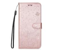 OPPO Realme 12 5G - Funda de piel sintética a prueba de golpes, con absorción de golpes, con soporte magnético, tarjetero, funda protectora para OPPO Realme 12 5G, oro rosa