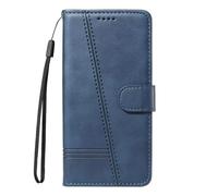 OPPO Realme C67 4G - Funda de piel sintética con ranuras para tarjetas, función atril, magnética, protección completa, color azul