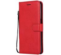 OPPO Reno12 F - Funda de piel sintética a prueba de golpes con absorción de golpes, con soporte magnético, tarjetero, funda protectora para OPPO Reno12 F, color rojo