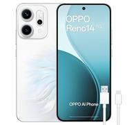 OPPO Reno14 5G - Smartphone Libre con IA, 12GB RAM + 256GB, Cámara Triple 50MP, Batería 6000mAh, Carga Rápida 80W, Pantalla AMOLED 120Hz, IP69, Dual SIM, Android, Versión Española - Opal White