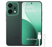 OPPO Reno14 5G - Smartphone Libre con IA, 12GB RAM + 256GB, Cámara Triple 50MP, Batería 6000mAh, Carga Rápida 80W, Pantalla AMOLED 120Hz, IP69, Dual SIM, Android, Versión Española - Luminous Green