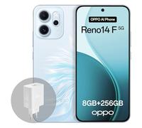 OPPO Reno14 F 5G 8+256GB, Smartphone Android Liberado con IA, Pantalla 6,57" 120Hz AMOLED, Cámara AI 50+32MP, IP69, Opal Blue (Incluye Cargador 45W SUPERVOOC)
