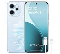 OPPO Reno14 5G - Smartphone Libre con IA, 8GB RAM + 256GB, Cámara Triple 50MP, Batería 6000mAh, Carga Rápida 45W, Pantalla AMOLED 120Hz, IP69, Dual SIM, Android, Versión Española - Opal Blue