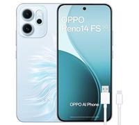 OPPO Reno14 FS 5G - Smartphone Libre con IA, 12GB RAM + 512GB, Cámara Triple 50MP, Batería 6000mAh, Carga Rápida 45W, Pantalla AMOLED 120Hz, IP69, Dual SIM, Android, Versión Española - Opal Blue