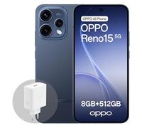 OPPO Reno15 5G Smartphone Android, 8+512GB, Pantalla AMOLED de 6.59" 120Hz HDR10+, Retrato Telefoto Vibe 3.5X, Batería 6500mAh, Snapdragon 7 Gen 4, IP69, con Cargador 80W SUPERVOOC, Negro Crepúsculo