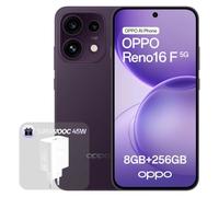 OPPO Reno16 F 5G Smartphone Desbloqueado, 8+256GB, Cámara Selfie Ultra Gran Angular 50MP, Vídeo 4K con Enderezado Automático, Pantalla 6.57" 120Hz, IP69K, Twilight Violet (con Cargador 45W SUPERVOOC)